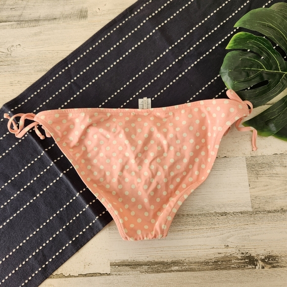 J.Crew String Bikini Bottom Pink Polka Dot NWT Size XL - Picture 2 of 5